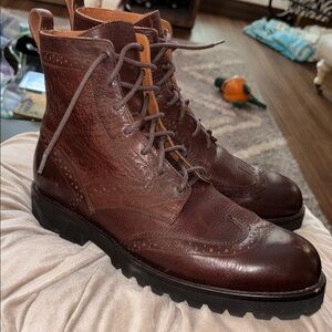 Men's FRYE Brown Leather Brogue Boots